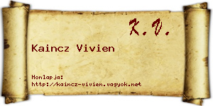 Kaincz Vivien névjegykártya